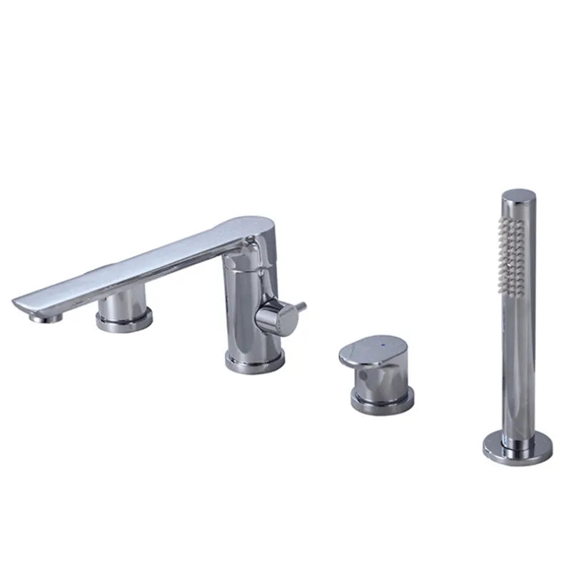 Verania - Modern 4 Piece Bathtub Tap Set with Handheld Shower