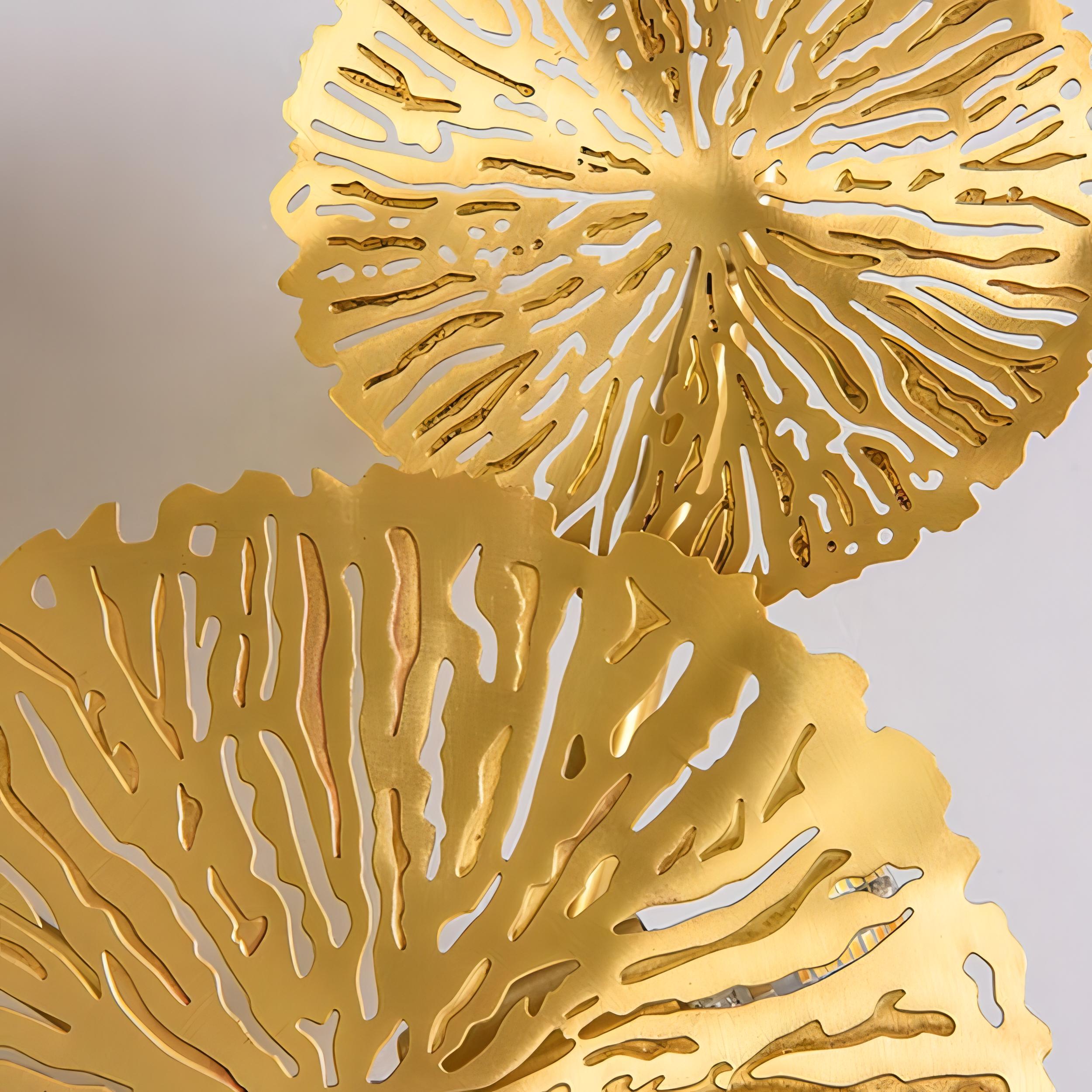 Dilan - Gold Multi Head Patterned Leaf Wall Light