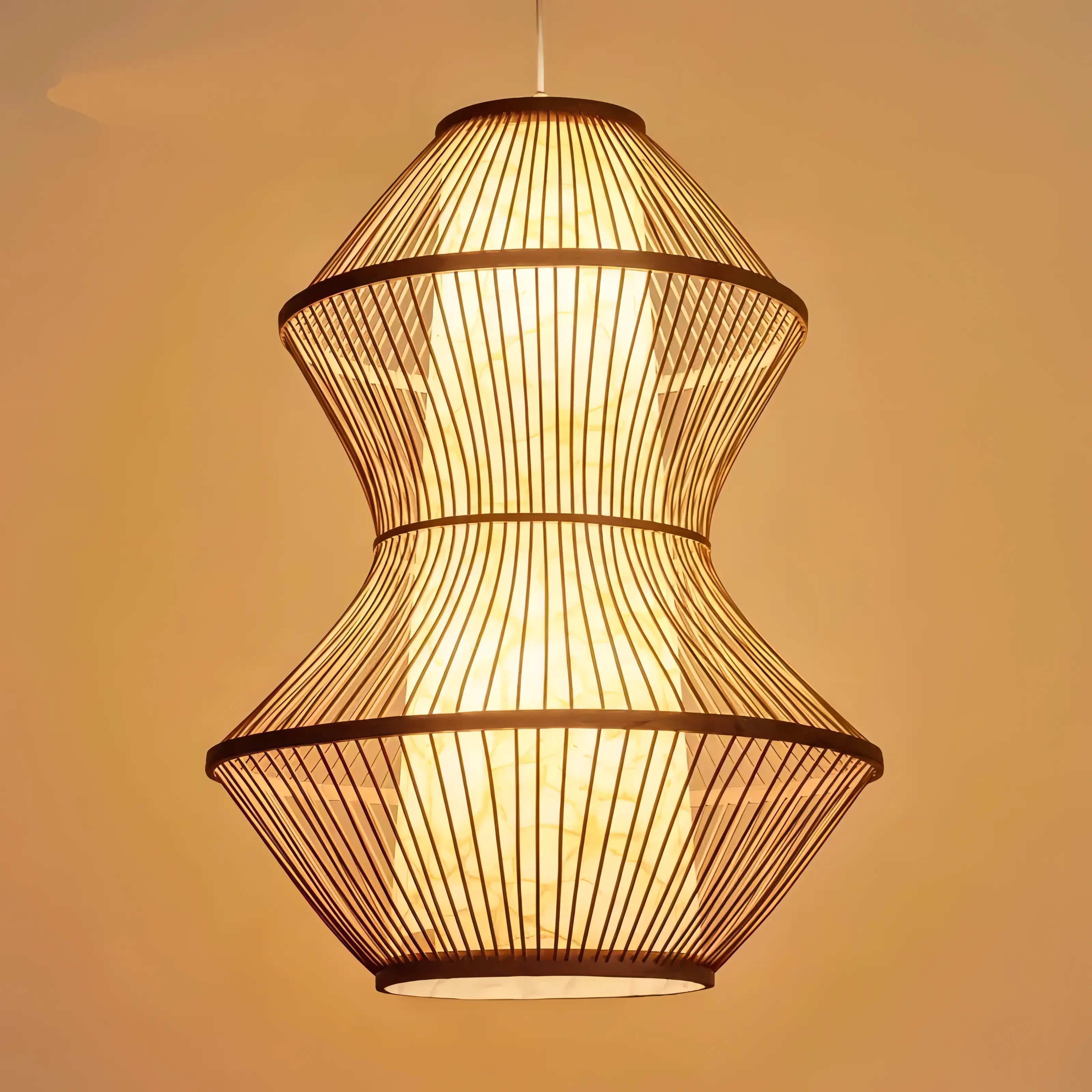 Madyson - Bamboo and Wooden Hand-Knitted Pendant Ceiling Light