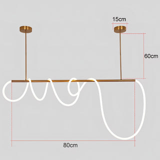 Atharv - Gold Twisted Hanging LED Pipe Ceiling Light Chandelier