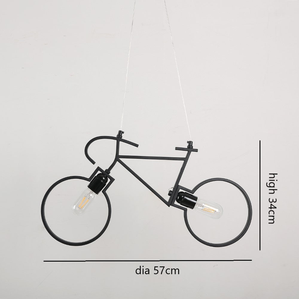 Dorika - Retro Black Bicycle Pendant Ceiling Light