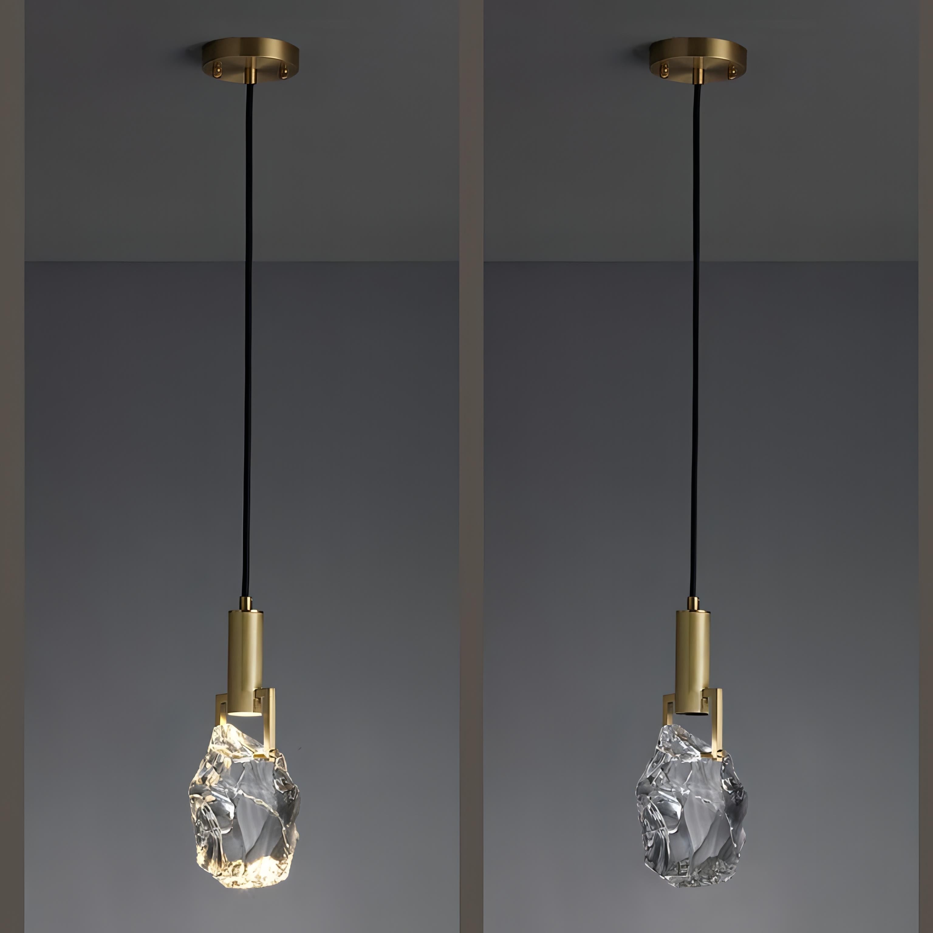 Vihaan - Crystal Pendant Gold Black Cord Hanging Ceiling Light