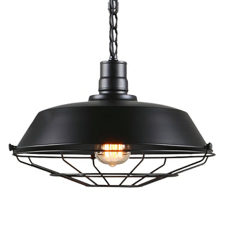 Briggs - Vintage Rustic Hanging Round Caged Pendant Ceiling Light