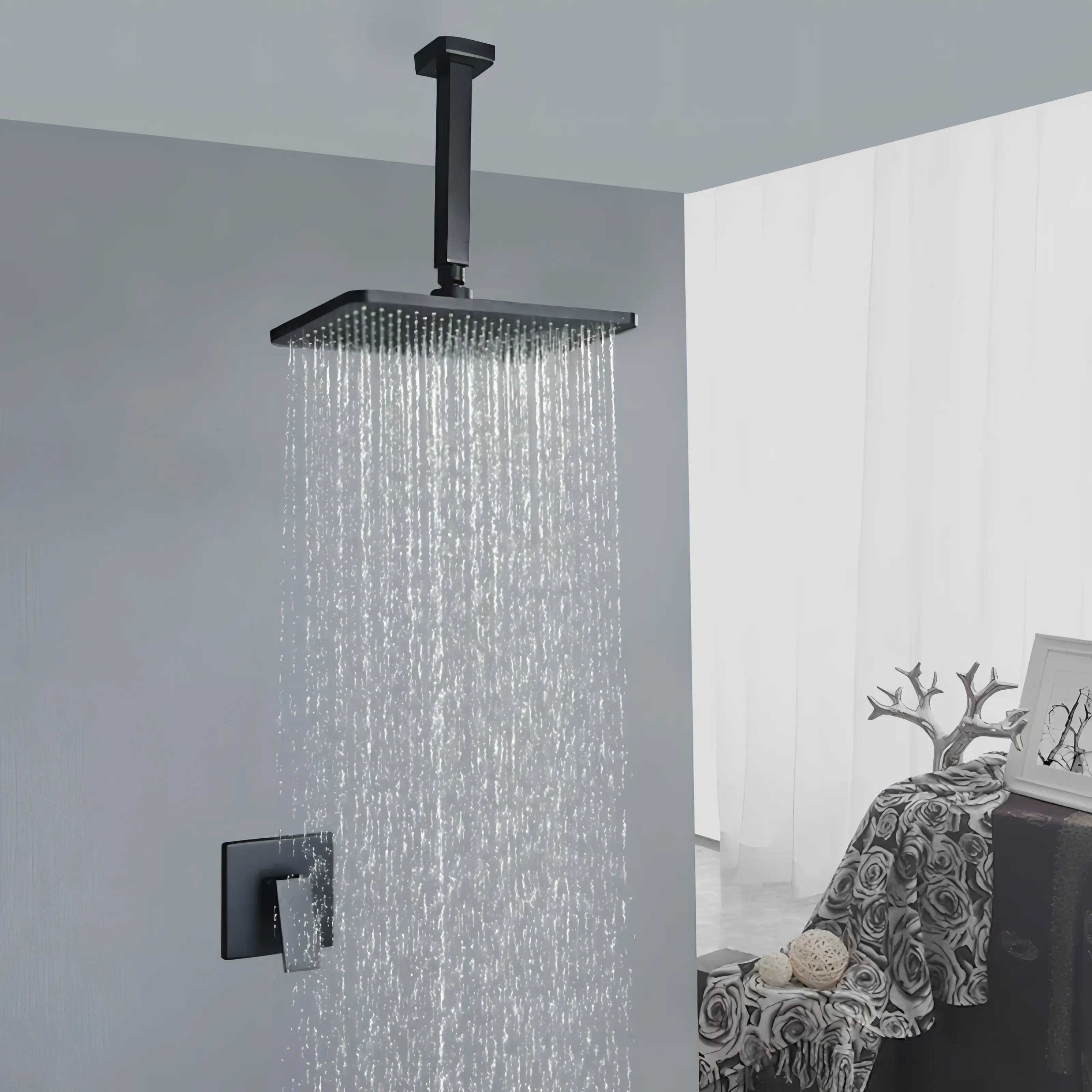 Garrett - Modern Single Lever Waterfall Head Shower Set