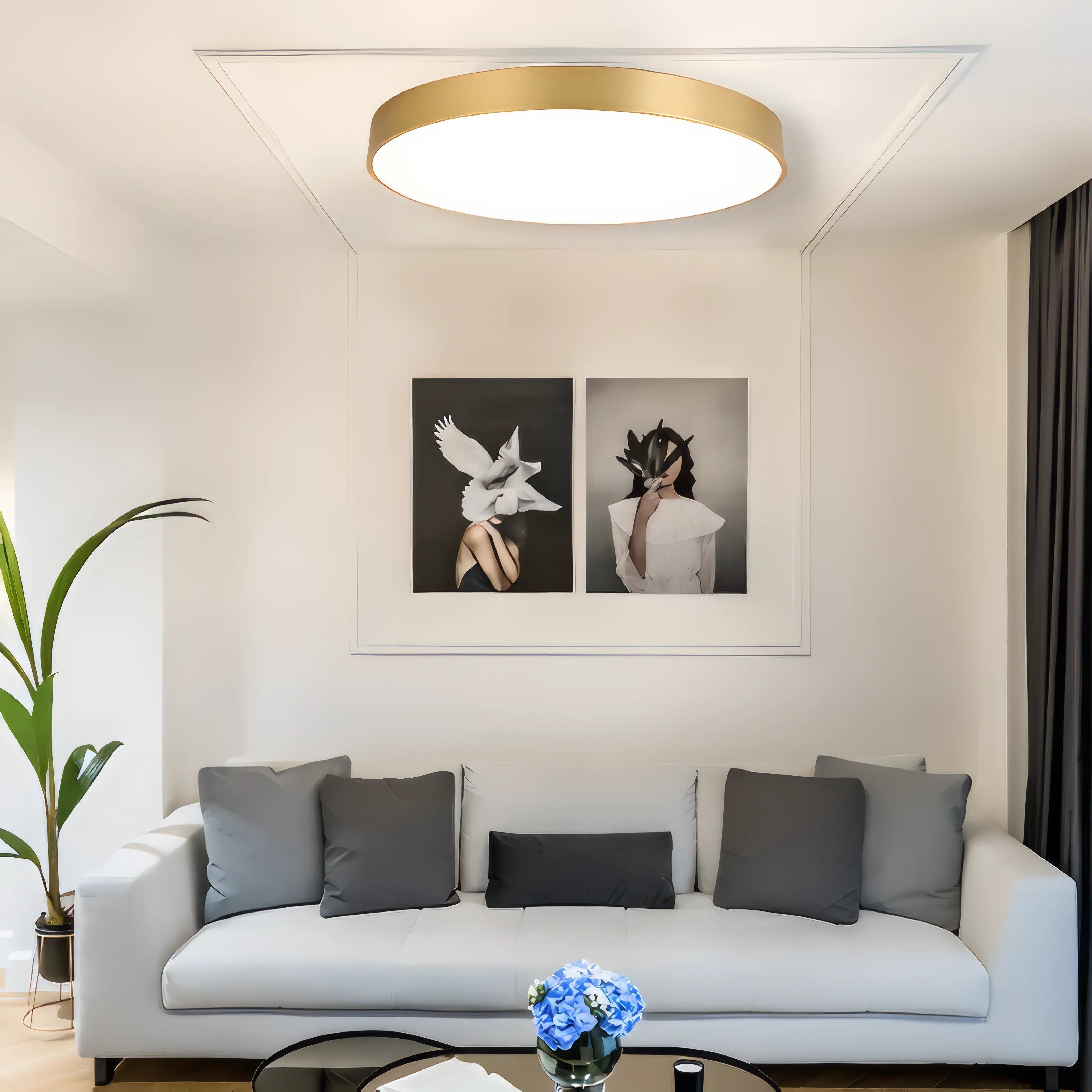 Maltheia - Thin LED Round Flush Mount Remote Ceiling Light