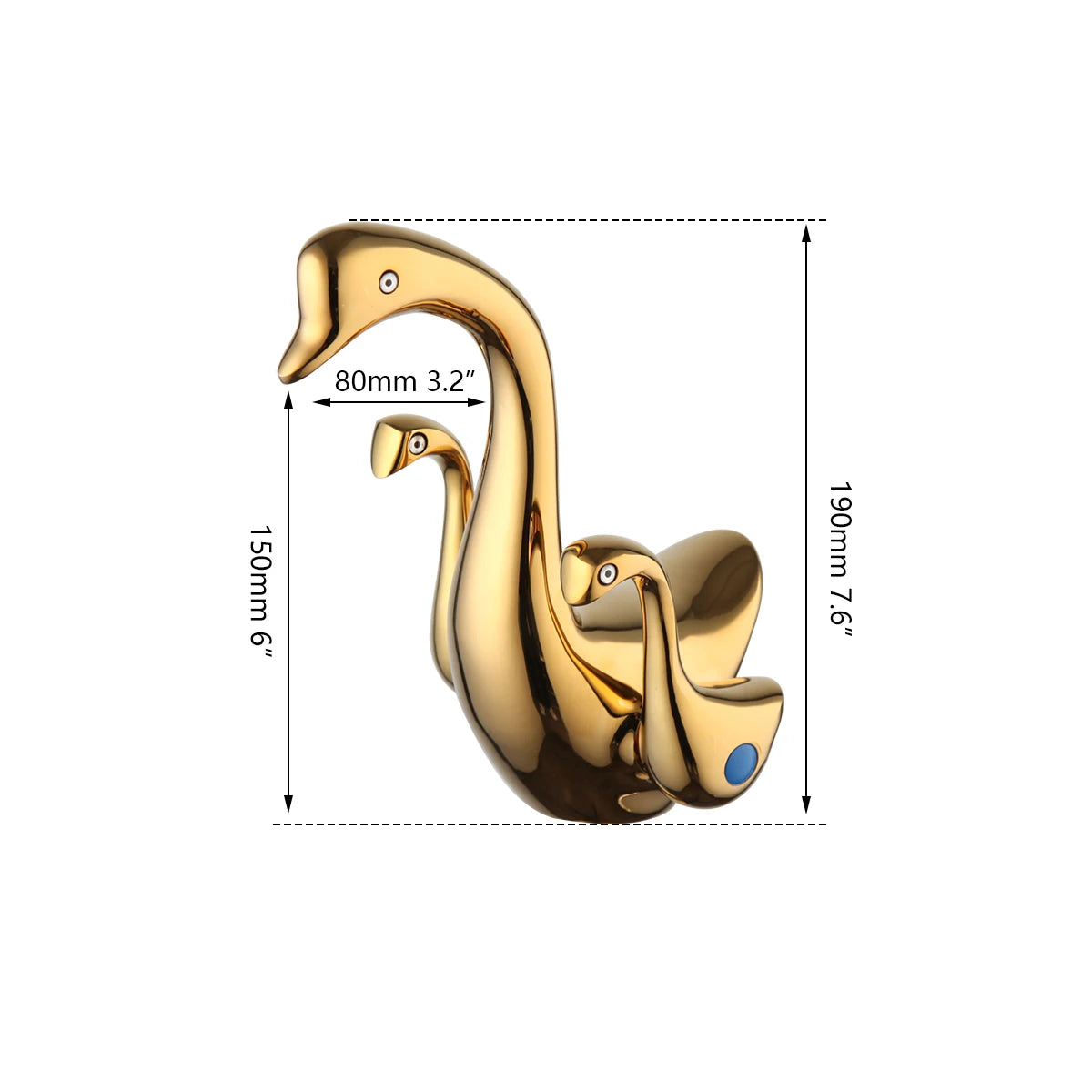 Sierra - Elegant Gold Swan Neck Bathroom Tap with Dual Handles