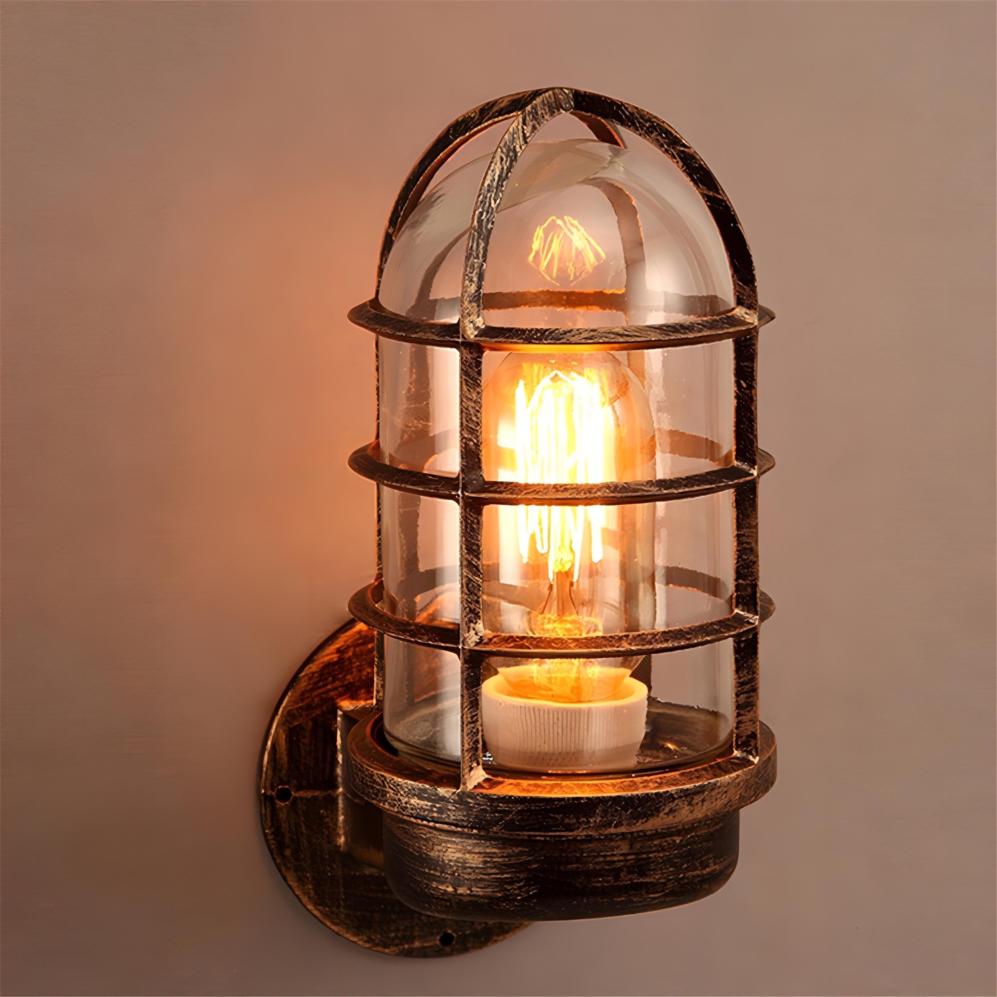 Rocky - Vintage Industrial Cage Wall Light