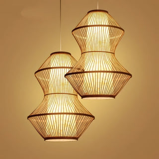 Madyson - Bamboo and Wooden Hand-Knitted Pendant Ceiling Light