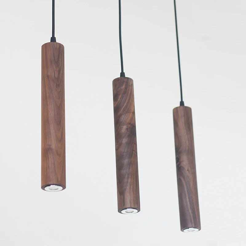 Speranza - Modern Wood Cylindrical Tube Hanging Pendant Ceiling Light