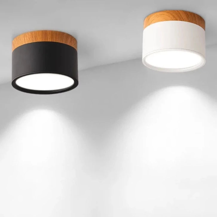 Alante - Nordic Wood Style Surface Mounted Round Ceiling Downlight