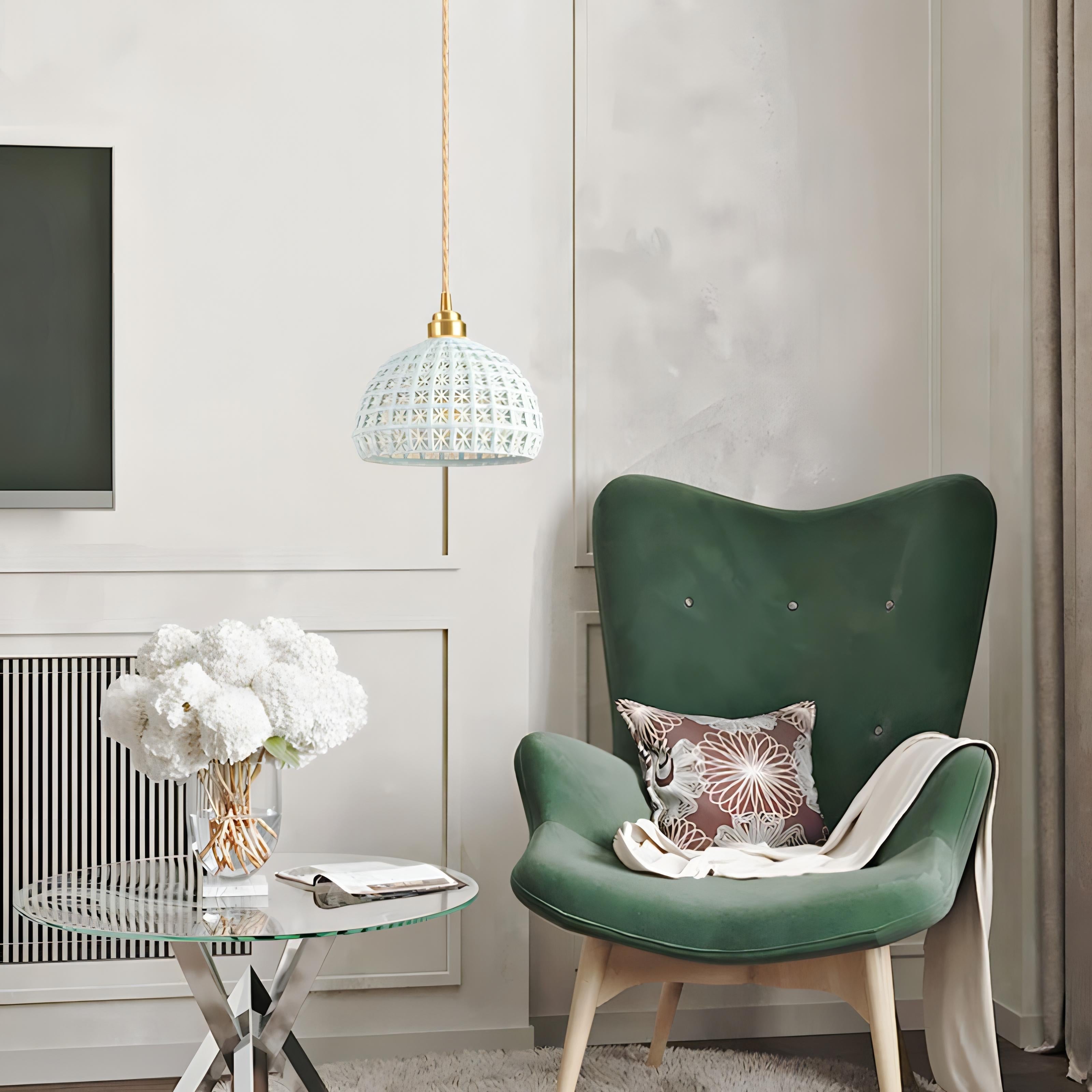 Mccoy - Modern White Patch Shade Pendant Hanging Round Ceiling Light