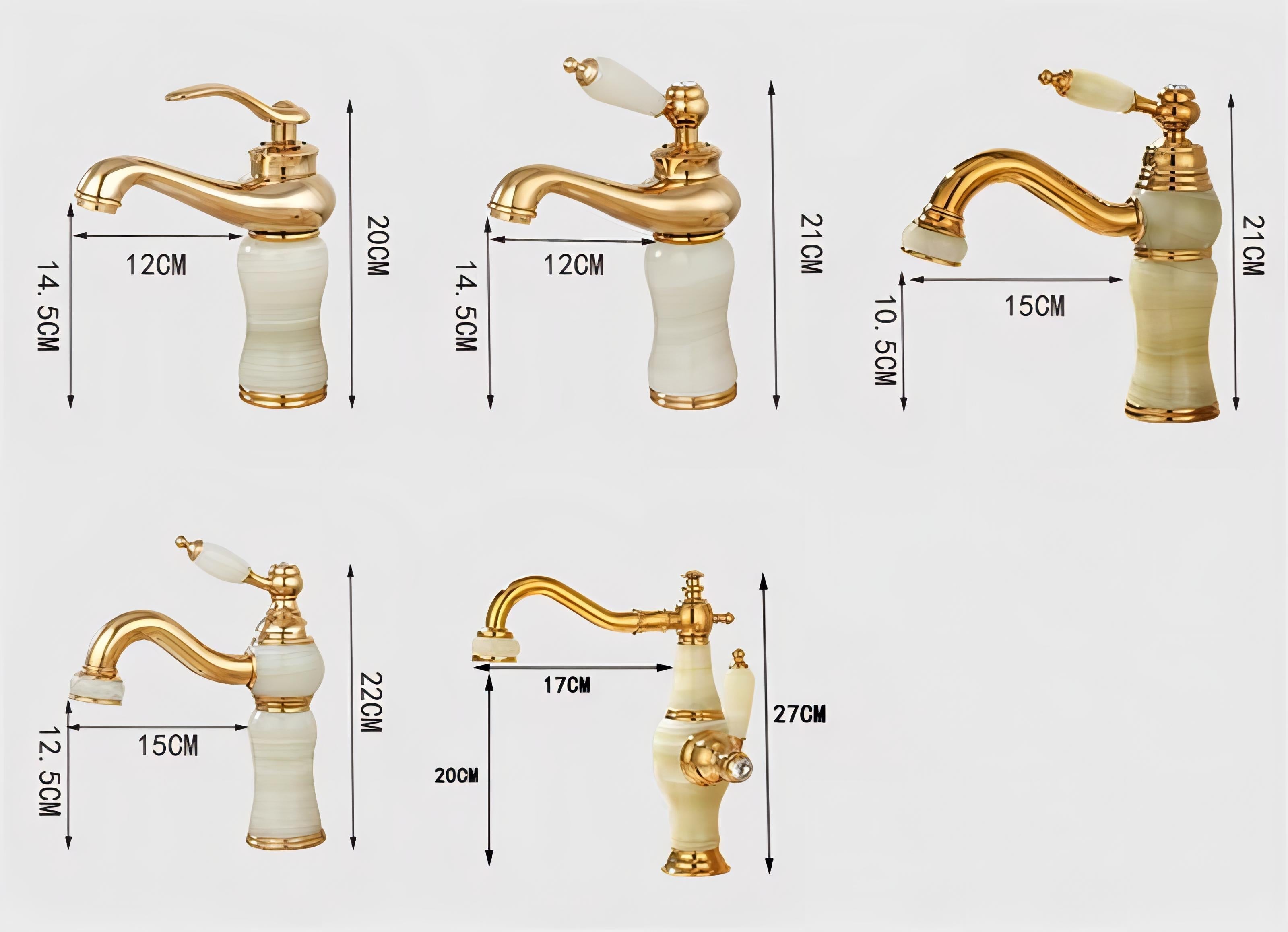 Karsyn - Retro Basin Single Lever Gold Brass Mixer Tap