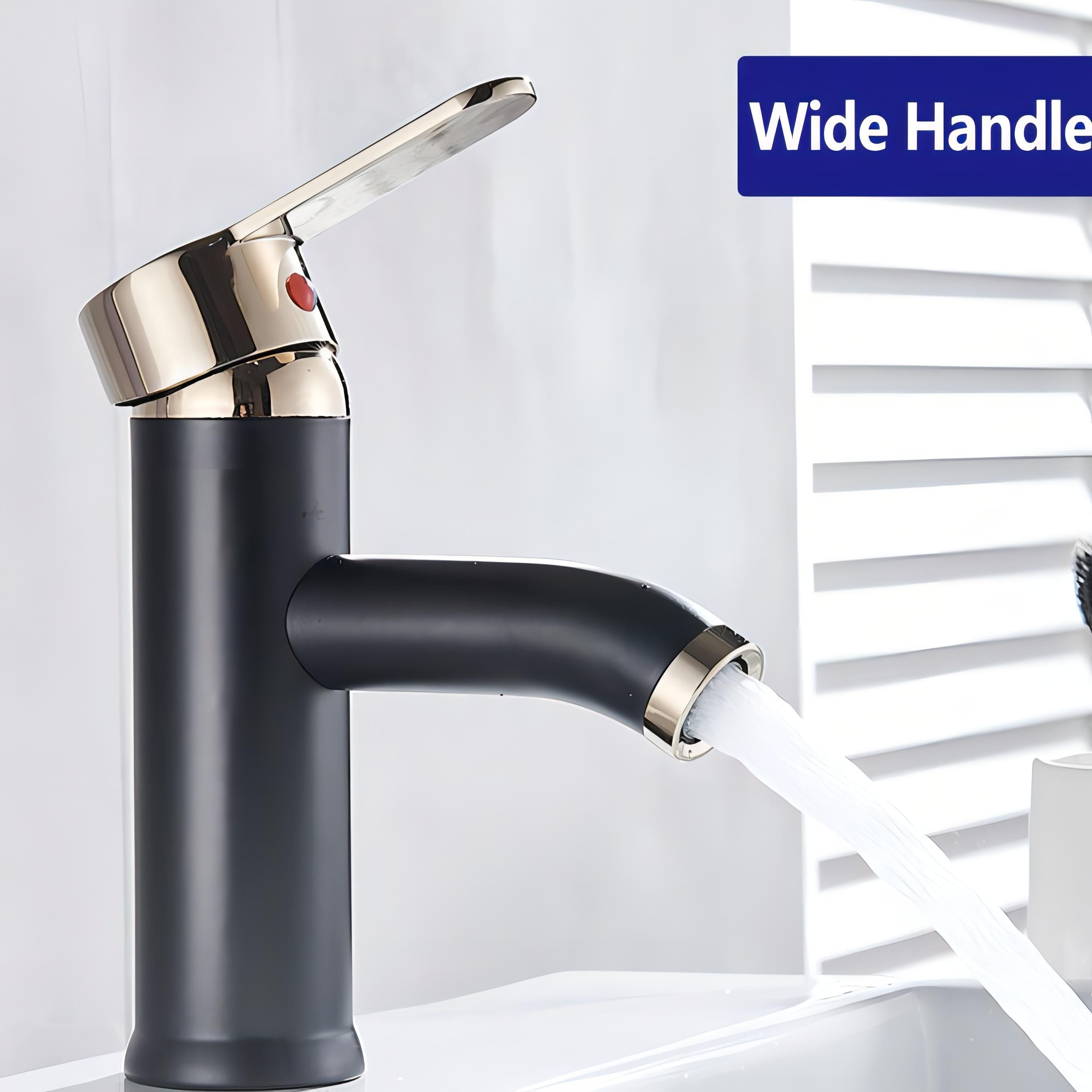 Siljia - Modern Straight Hot/Cold Mixer Basin Tap