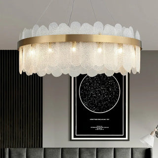 Manning - Patterend Glass Gold Hanging Ceiling Chandelier