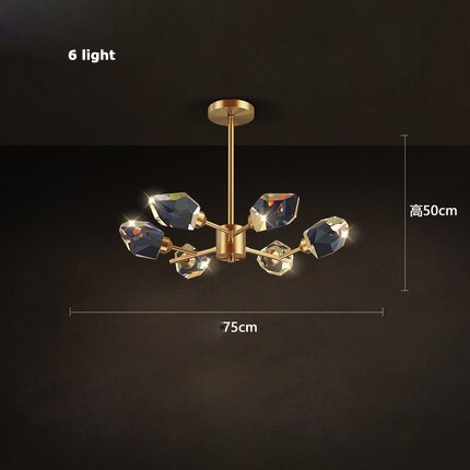 Cesar - Round Gold Crystal Glass Modern Ceiling Light Chandelier