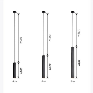 CHANDAKI - Dimmable LED Long Tube Modern Adjustable Cord Pendant Light
