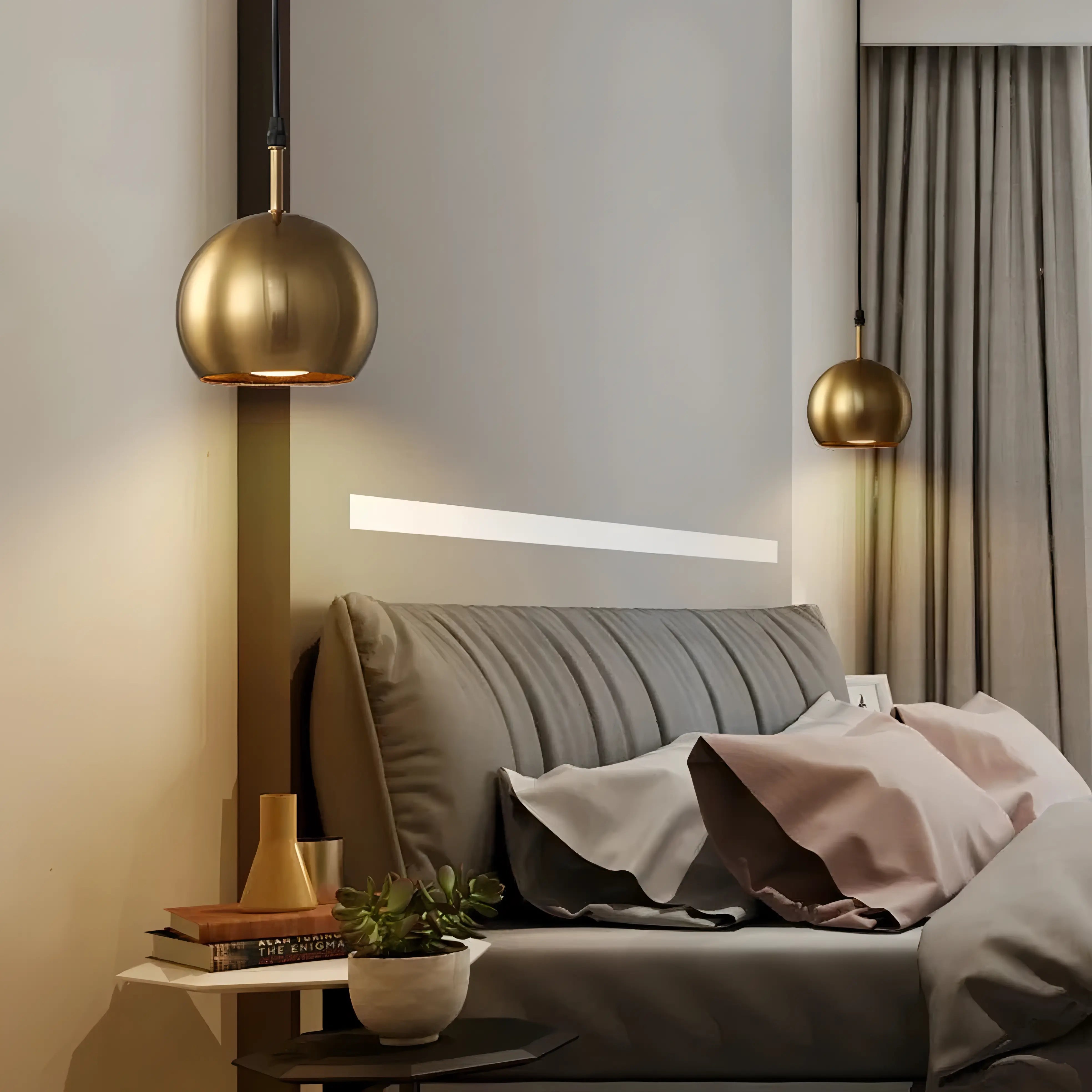 Constance - Gold Metal Round Hanging Pendant Ceiling Light