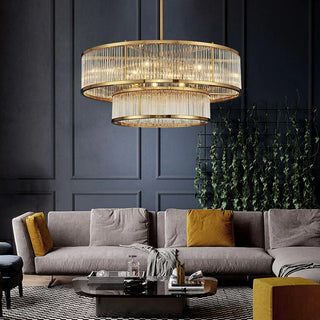 Phrodisia - Retro American Metal Glass Hanging Chandelier