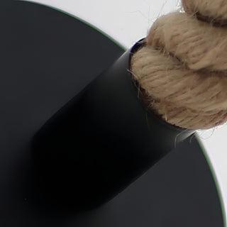 Truett - Curved Hemp Rope Black Wall Light