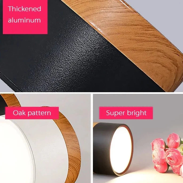 Alante - Nordic Wood Style Surface Mounted Round Ceiling Downlight