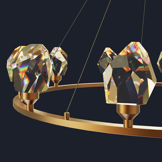Cesar - Round Gold Crystal Glass Modern Ceiling Light Chandelier