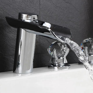 Gabriela - Modern Crystal Ball 5 Piece Bathtub Tap Set with Pull Out Shower Spray