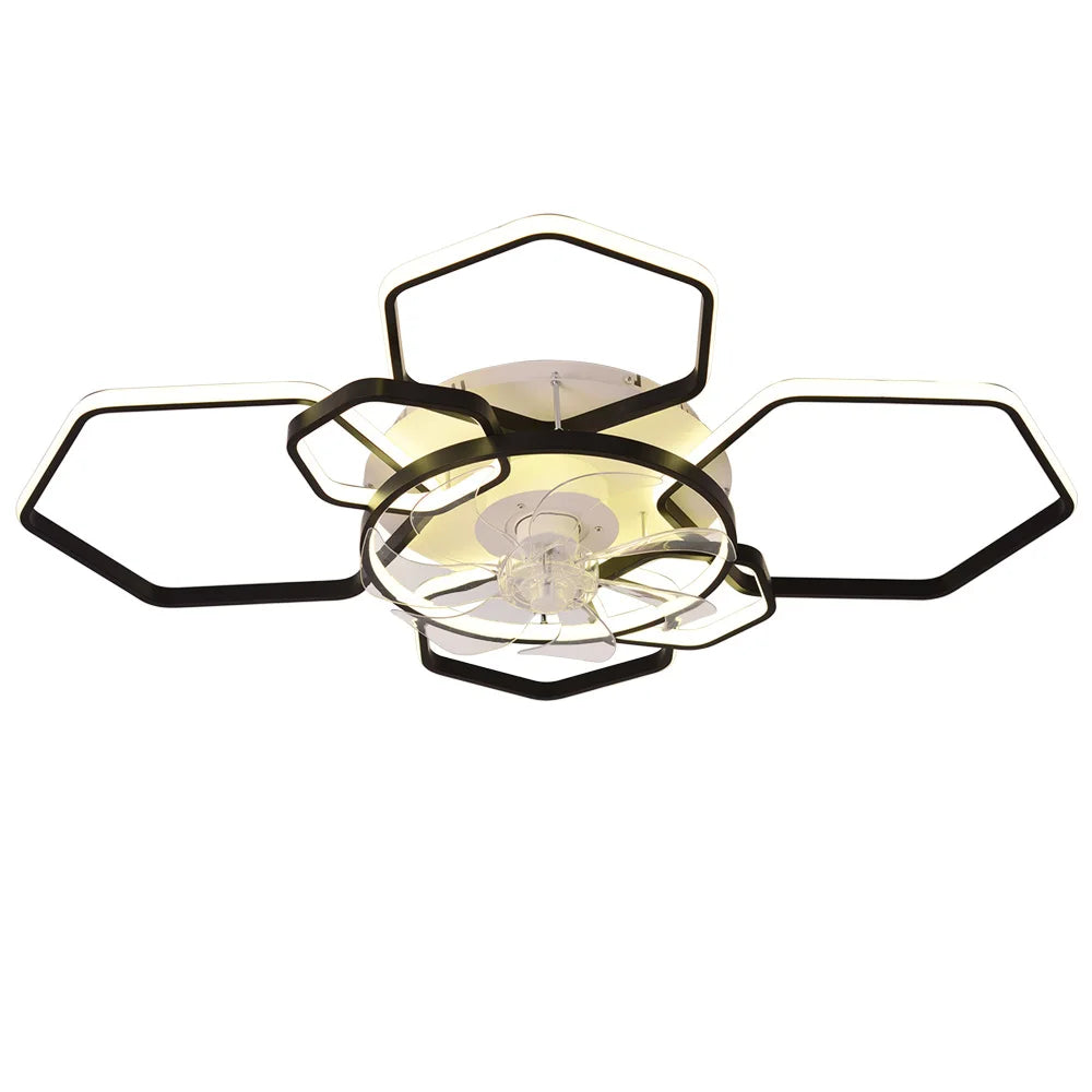 Genaro - Modern Hexagonal 6 Speeds LED Ceiling Fan with Remote Control