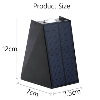 Lakopa - Outdoor LED Black Solar Wall Light Waterproof Up/Down