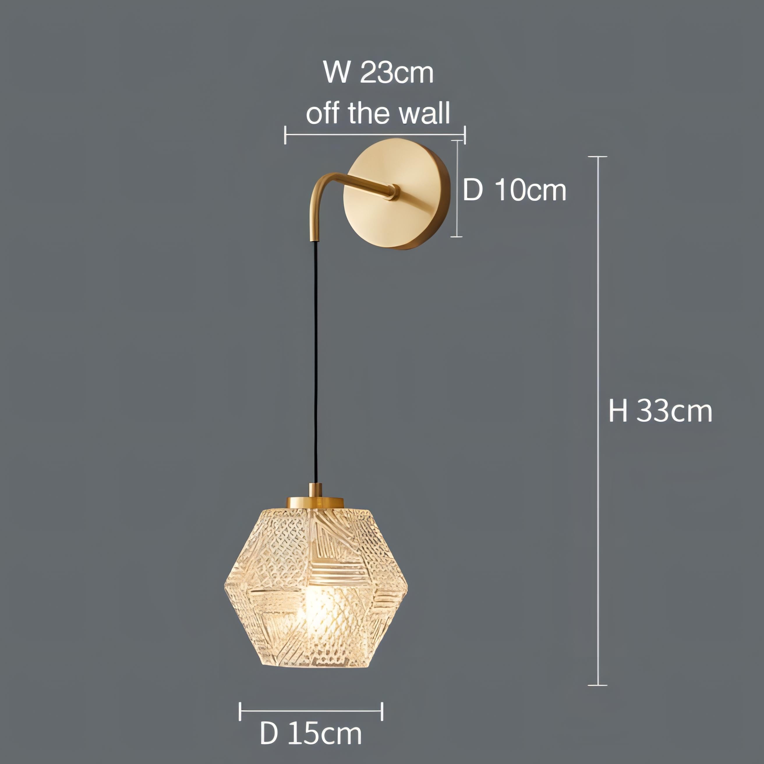 Aries - Modern Gold Patterned Glass Crystal Wall Light