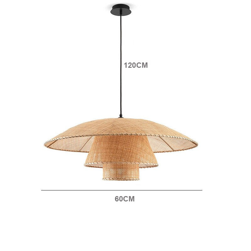 Ildo - Rattan Pendant Tiered Shade Ceiling Light