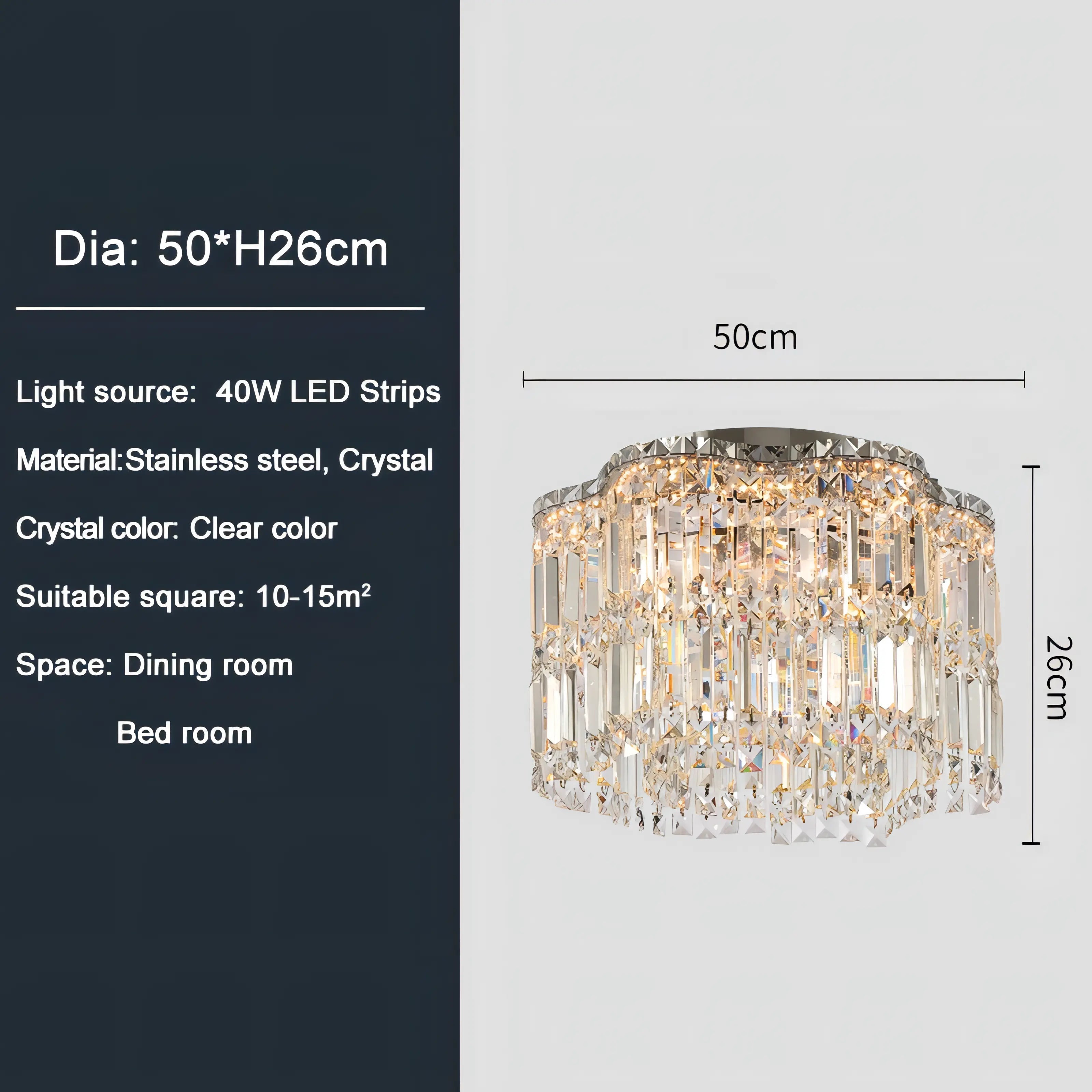 Aston - Crystal Wave Design Adjustable Ceiling Chandelier