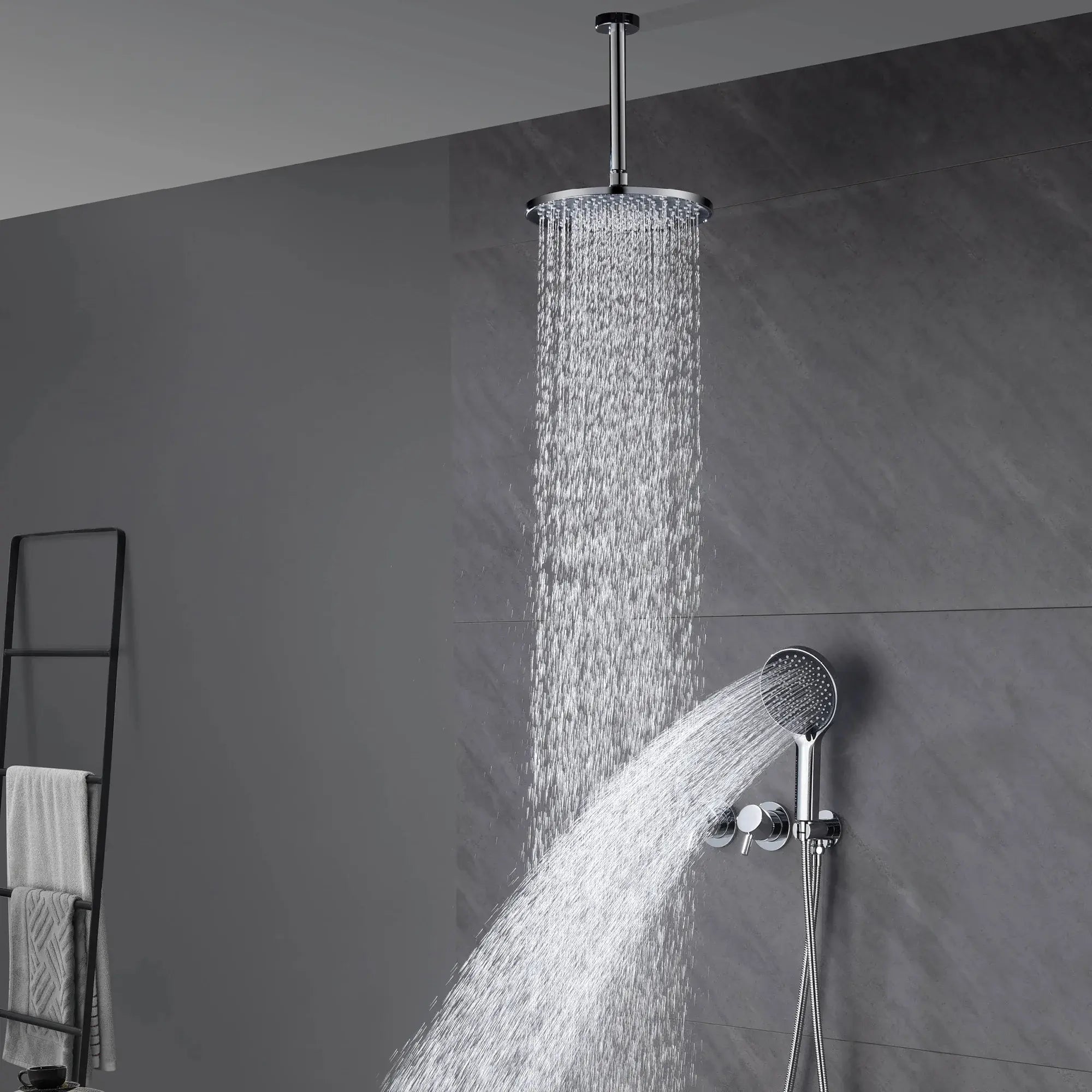 Maranda - Modern Brass Shower Set with Dual Handle Control and Two Functions