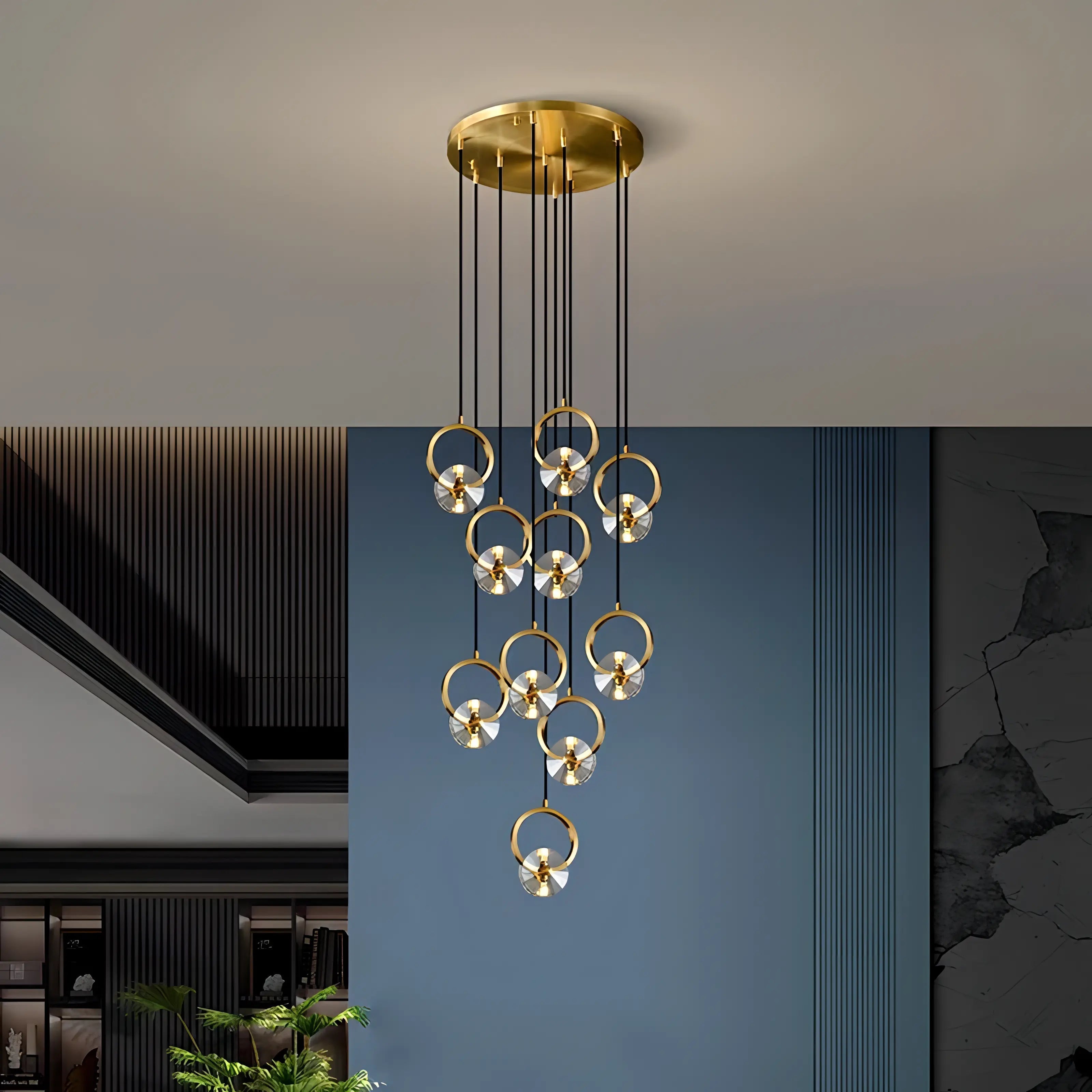 Afrodita - Modern Hanging Round Ring Cluster Ceiling Chandelier