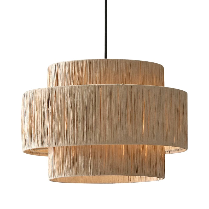 AWITI - Handmade Woven Round Tiered Ceiling Light