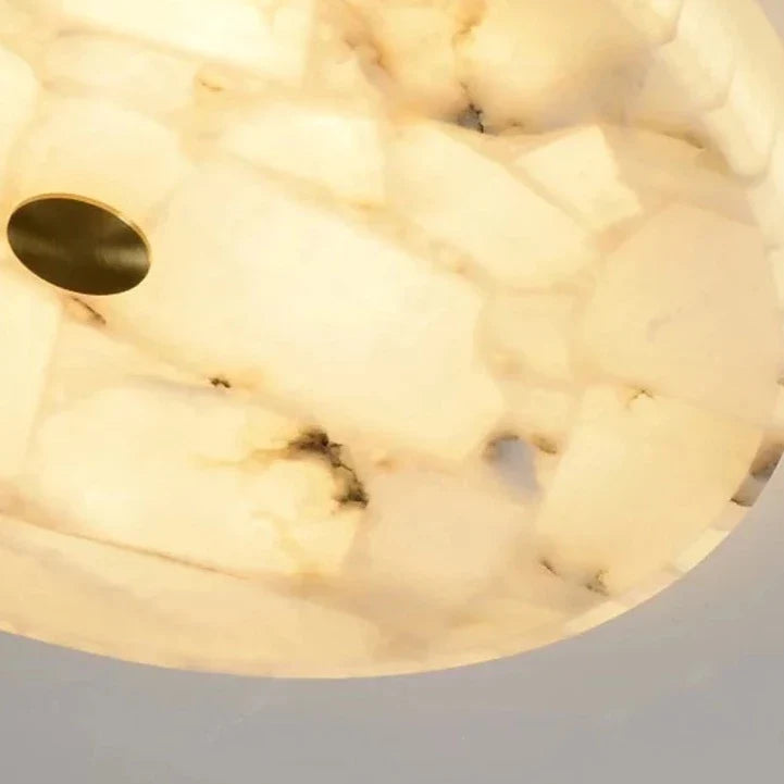 Romede White Marble Round Ceiling Light