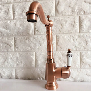 Anastasia - Vintage Style High Arc Red Copper Basin Mixer
