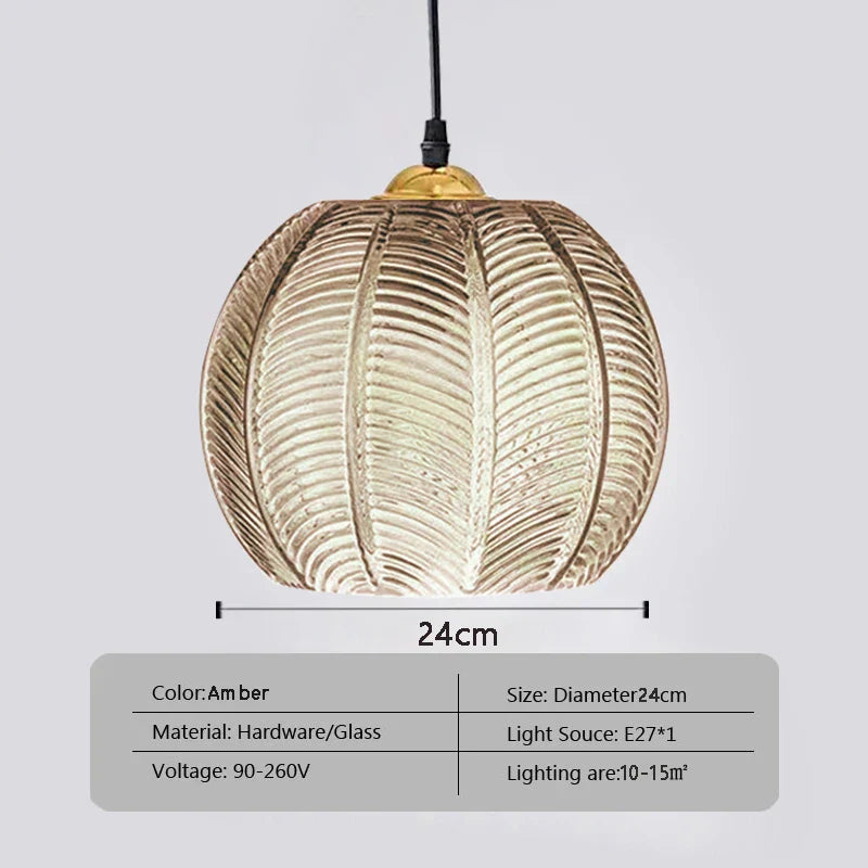 Foteini - Glass Leaf Pattern Hanging Light Properties