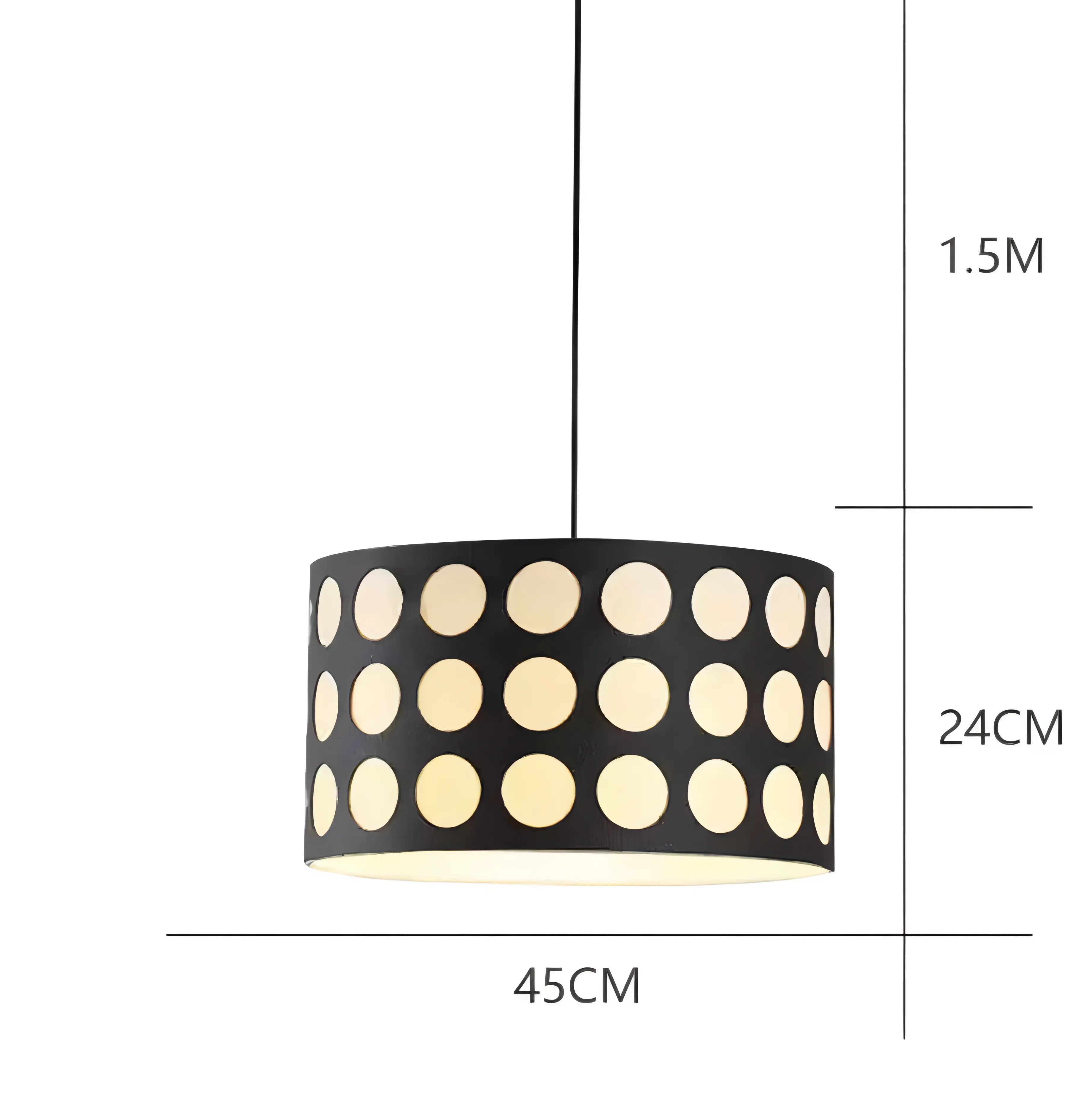 Onesimo - Abstract Polka Dot Black Gold Hanging Ceiling Light Chandelier