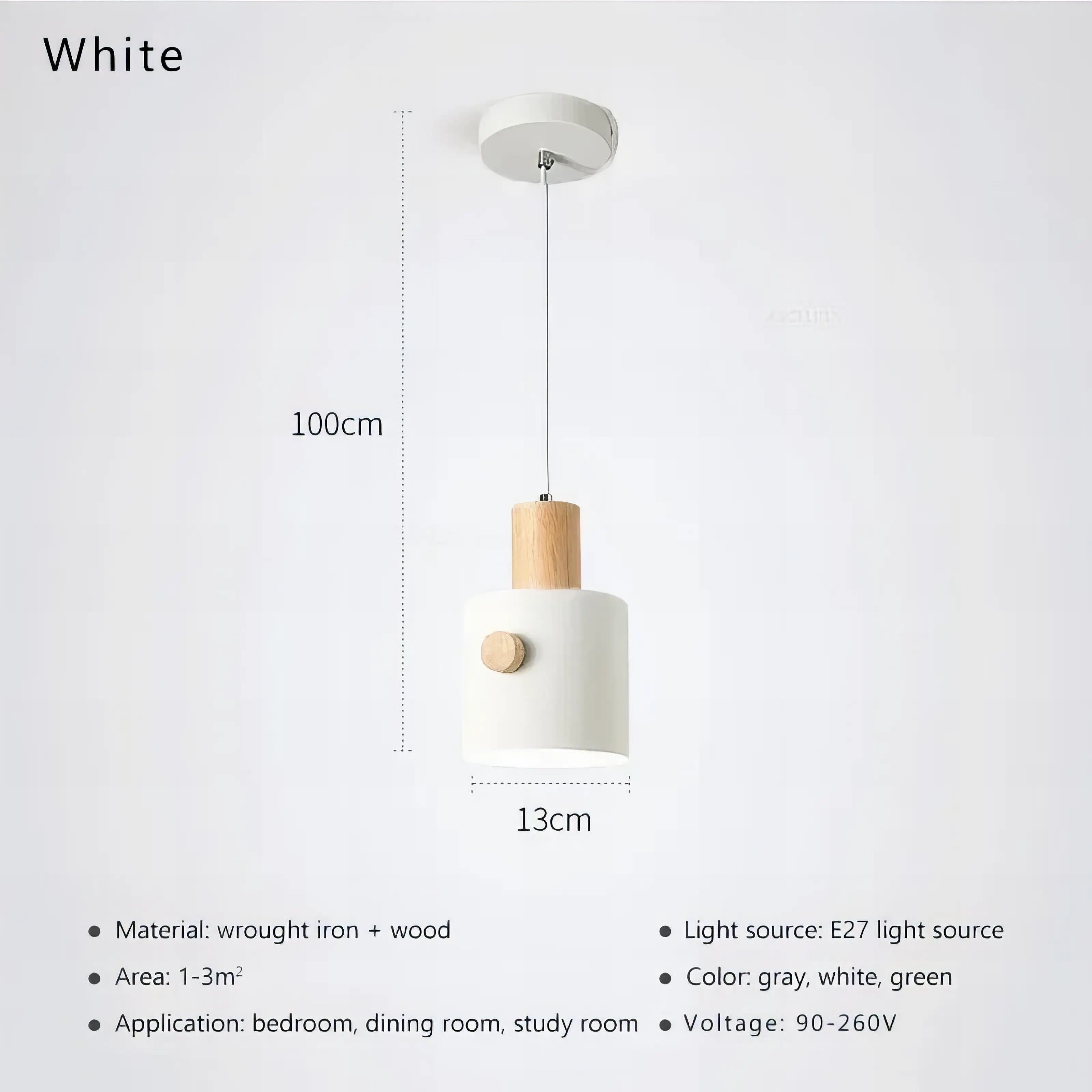 Sally - Nordic Round Wooden Pendant Ceiling Light