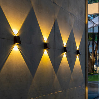 Lakopa - Outdoor LED Black Solar Wall Light Waterproof Up/Down