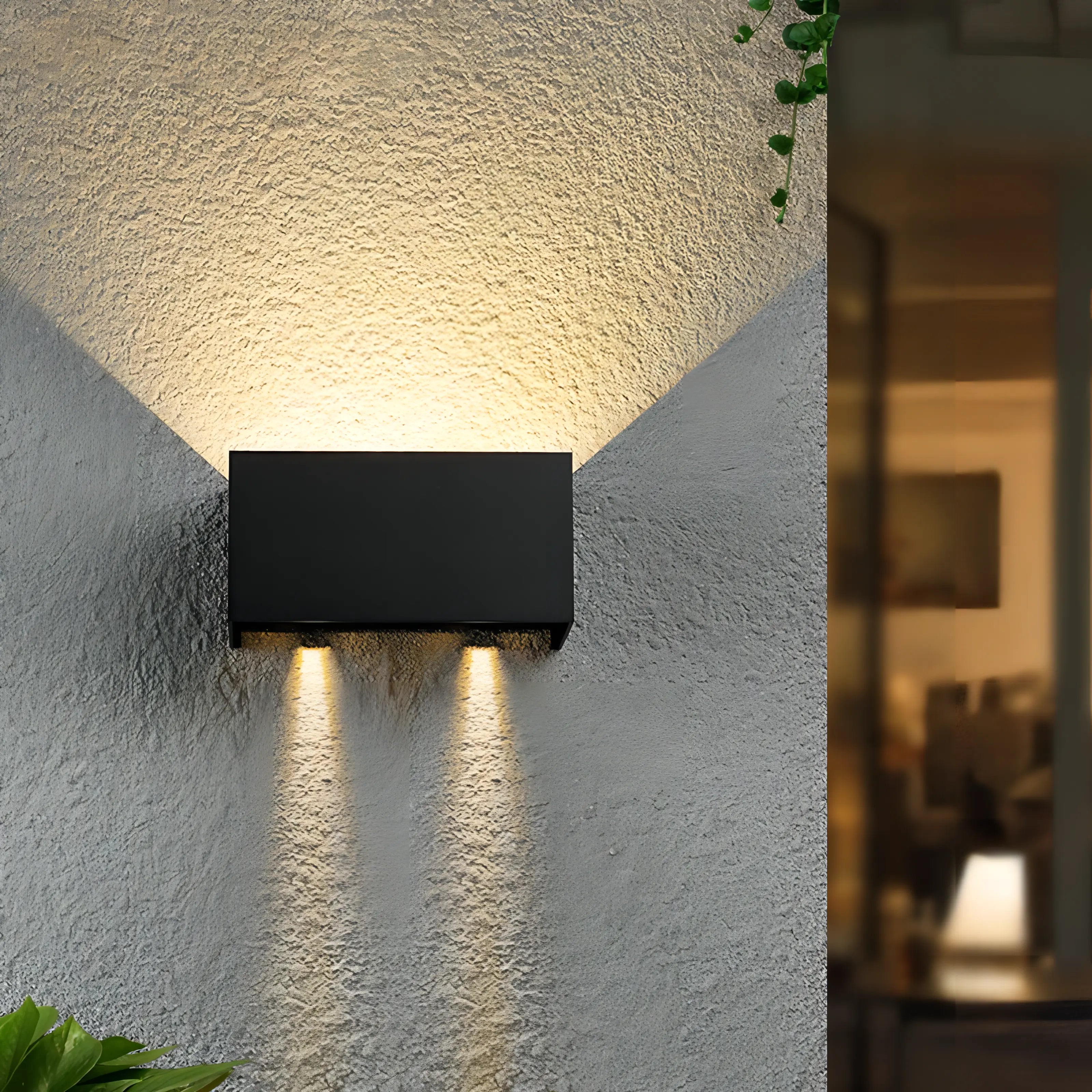 Aryanna - Modern Black Rectangle Up/Down Outdoor Wall Light