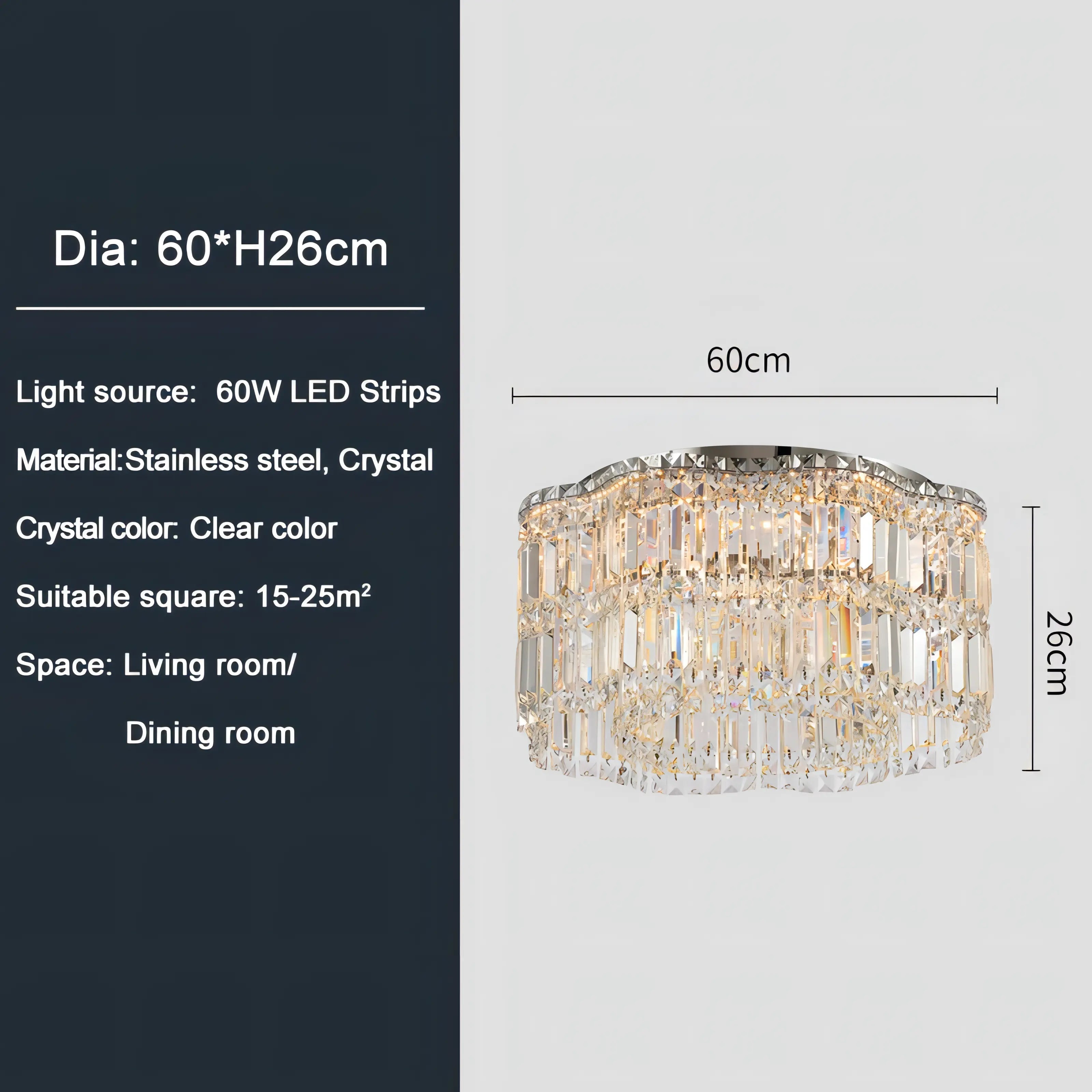 Aston - Crystal Wave Design Adjustable Ceiling Chandelier