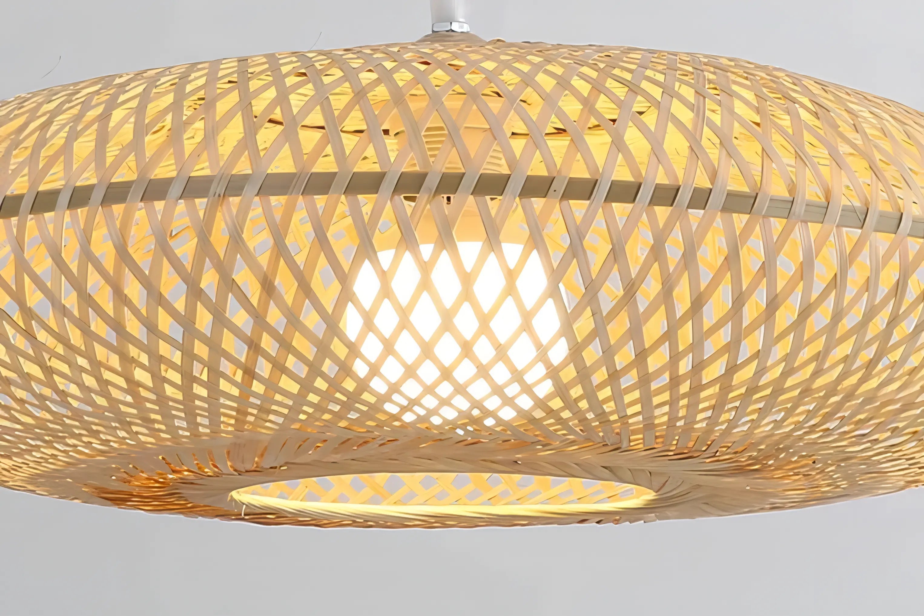 Clemencia - Handmade Rattan Woven Bamboo Oval Hanging Pendant Ceiling Light