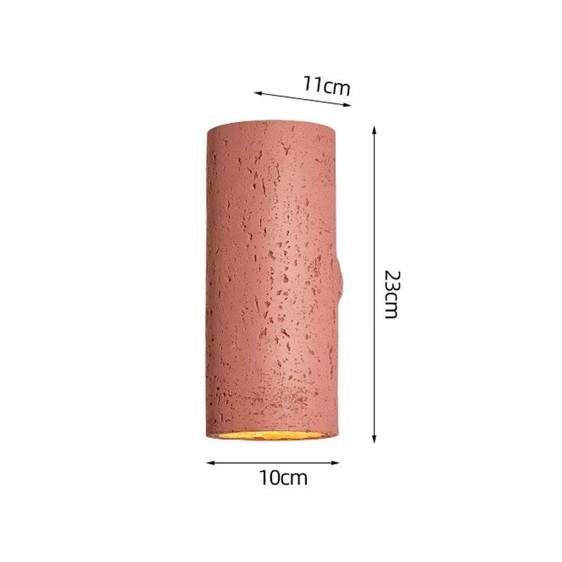 Ciro - Minimalist Stone Wabi Sabi Up Down Round Tube Wall Light