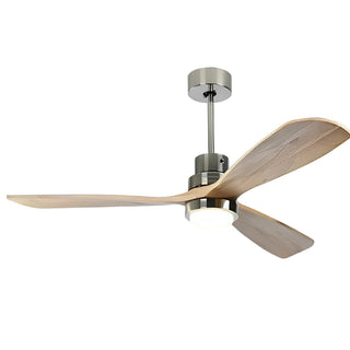 Brett - Modern Ceiling Fan with Dark Wood Blades and LED Light