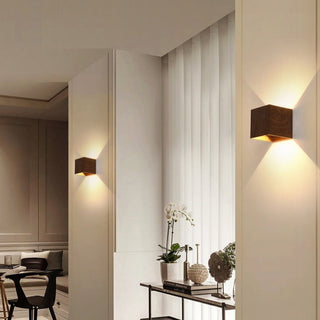 DAYO - Modern Wood Style Up/Down Wall Light Dark Brown