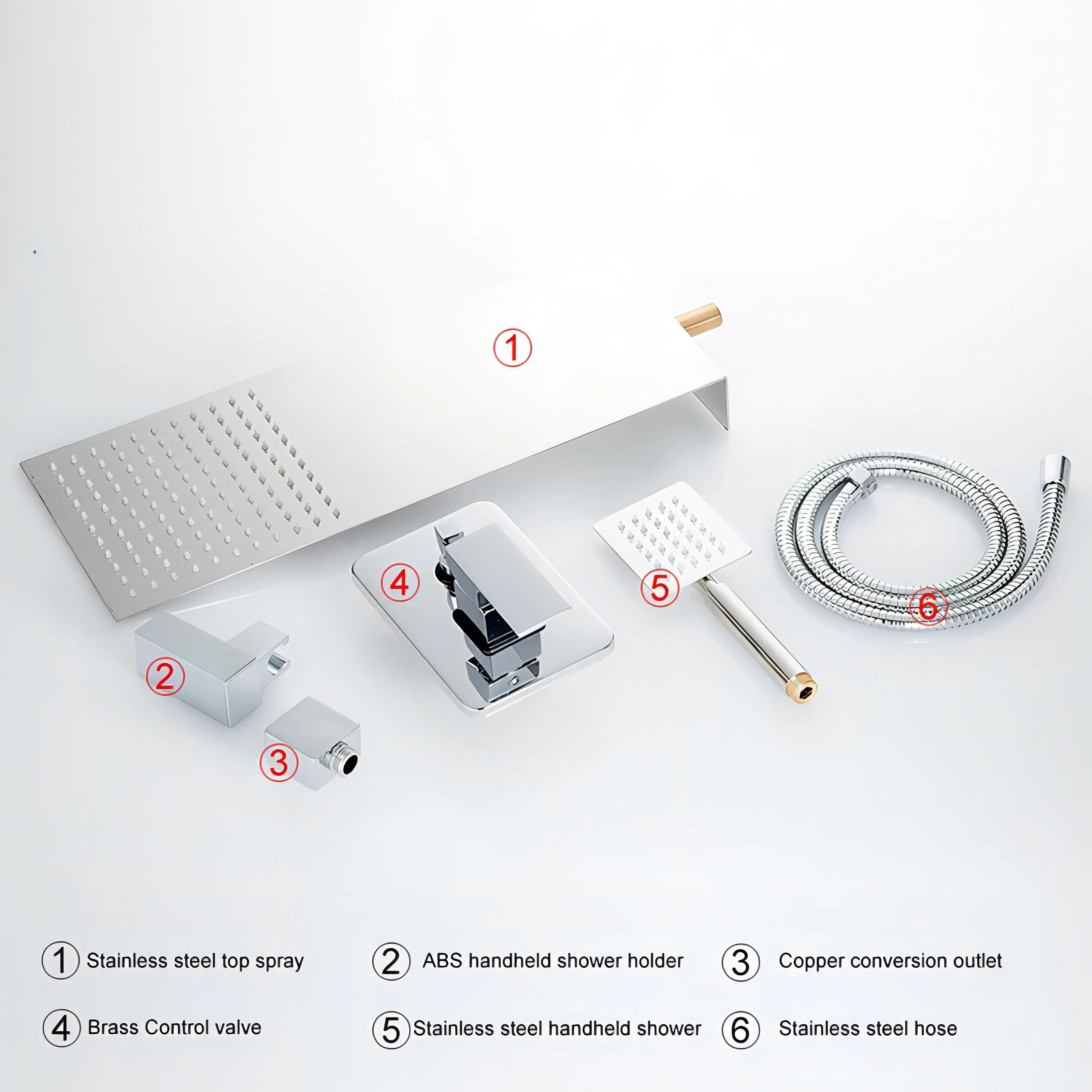 Fitzgerald - Wall Mounted Modern Thermostatic Shower Set