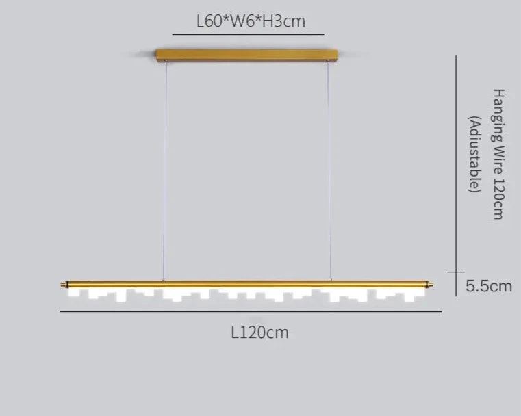 Dronika - Long Bar LED Modern Ceiling Chandelier Light Properties