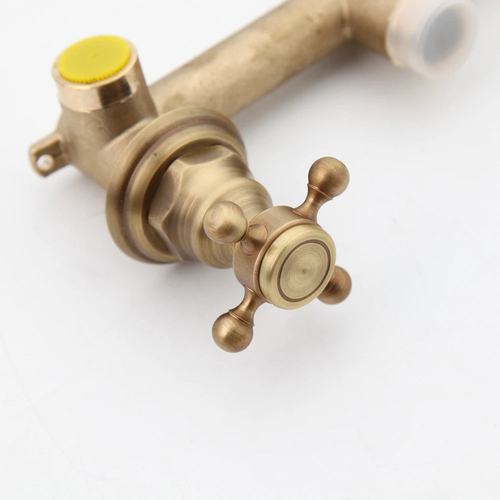 Maira - Vintage Style Dual Handle Hot/Cold Mixer Wall Tap