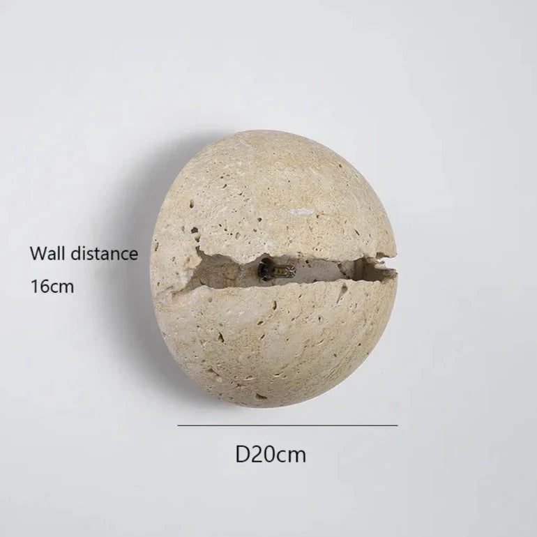 Burge - Retro Natural Stone Round Wall Light